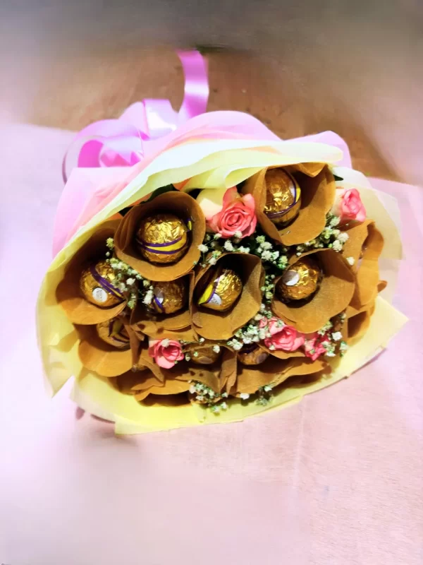 Ferrero Rocher & Pink Roses Luxury Bouquet