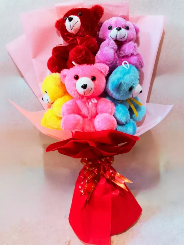 Rainbow Teddy Bear Bouquet Cute & Colorful Gift Arrangement