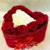 1-6921c2b297b76 Elegant Heart-Shaped Red & White Roses Box Arrangement