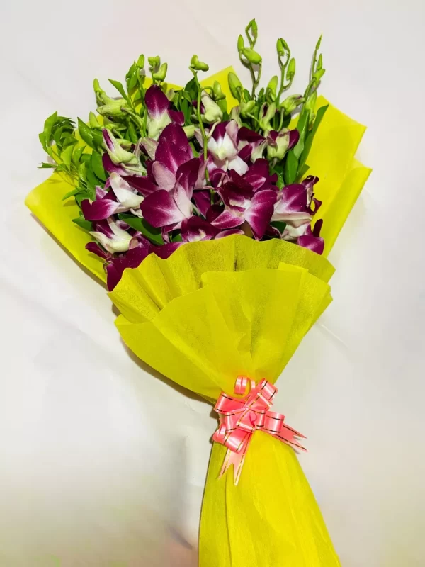 Elegant Purple Orchid Hand Bouquet