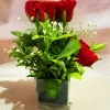 10 Red Rose Vase Arrangement Classic Love Bouquet by GiftWift