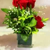 10 Red Rose Vase Arrangement Classic Love Bouquet by GiftWift