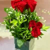 10 Red Rose Vase Arrangement Classic Love Bouquet by GiftWift