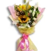 2 Sunshine Sunflower & White Lily Bouquet Elegant Fresh Floral Mix