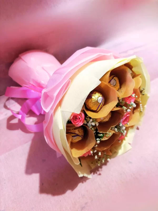 Ferrero Rocher & Pink Roses Luxury Bouquet