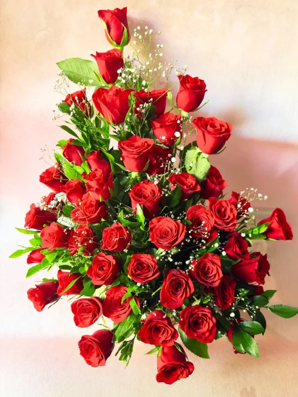 Premium 60 Red Roses Basket Arrangement – Grand Luxury Floral Gift