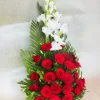 2-691f07c9aa739 Elegant 25 Red Roses & 3 White Gladiolus Stand Arrangement