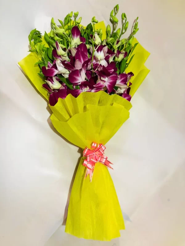 Elegant Purple Orchid Hand Bouquet