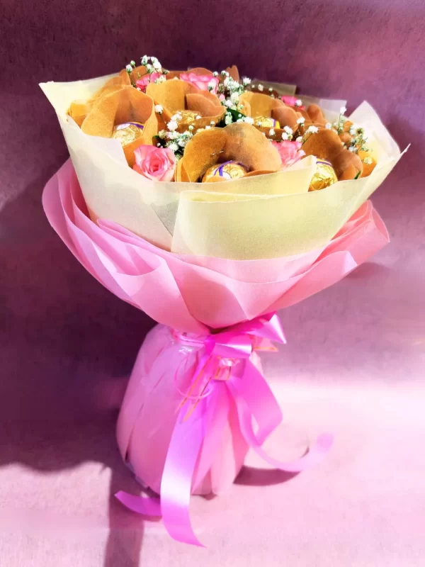 Ferrero Rocher & Pink Roses Luxury Bouquet