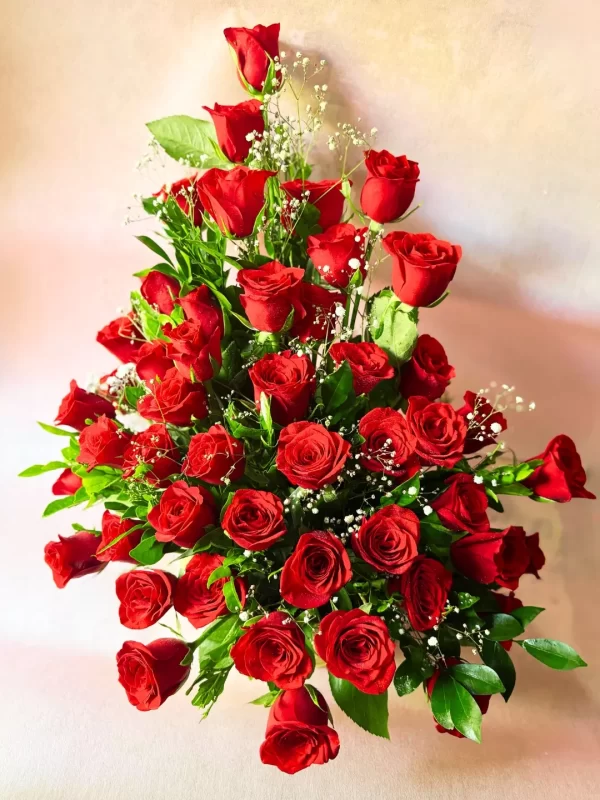 Premium 60 Red Roses Basket Arrangement – Grand Luxury Floral Gift