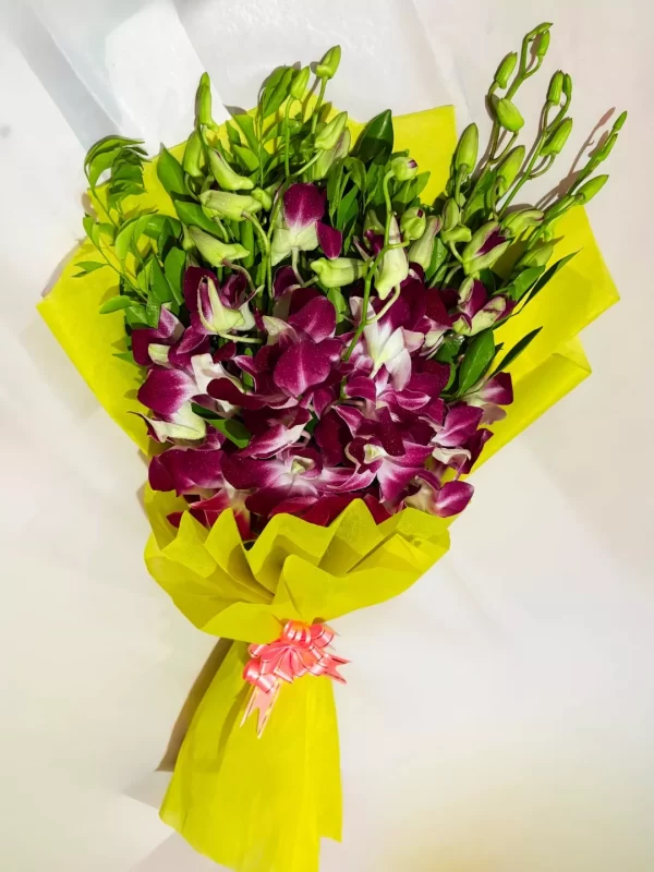 Elegant Purple Orchid Hand Bouquet