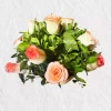 Charming Pink & White Roses Mini Basket