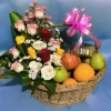 Premium Fresh Fruit & Flower Basket Hamper