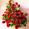 Premium 60 Red Roses Basket Arrangement – Grand Luxury Floral Gift