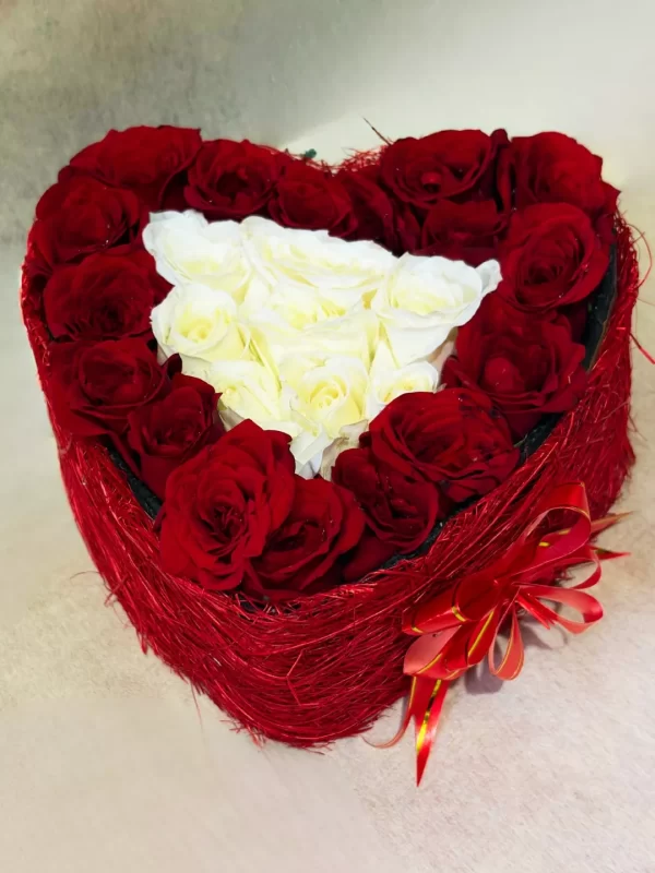 5-6921c2b5d10d3 Elegant Heart-Shaped Red & White Roses Box Arrangement