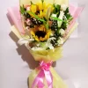 6 Sunshine Sunflower & White Lily Bouquet Elegant Fresh Floral Mix