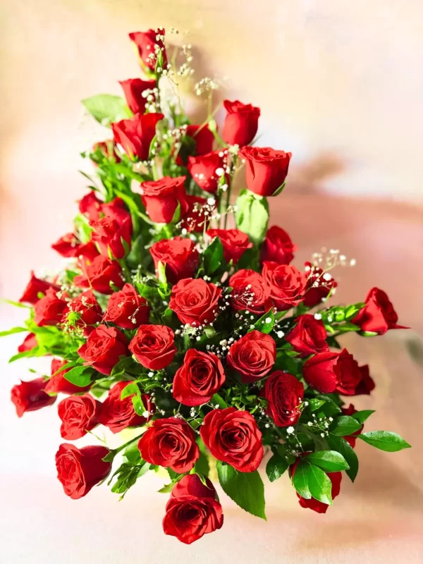 Premium 60 Red Roses Basket Arrangement – Grand Luxury Floral Gift