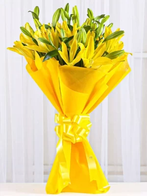 Sunshine Yellow Lily Bouquet