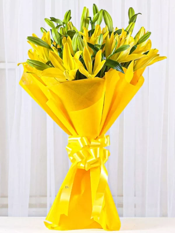 Sunshine Yellow Lily Bouquet