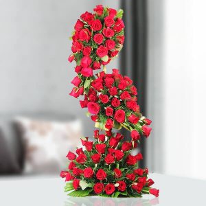 Grand Triple-Tier Arrangement of Red Roses