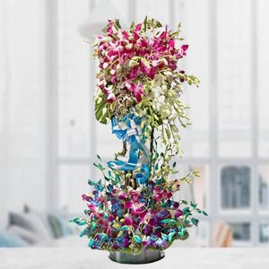 Grand Tower Arrangement of Exotic Orchids