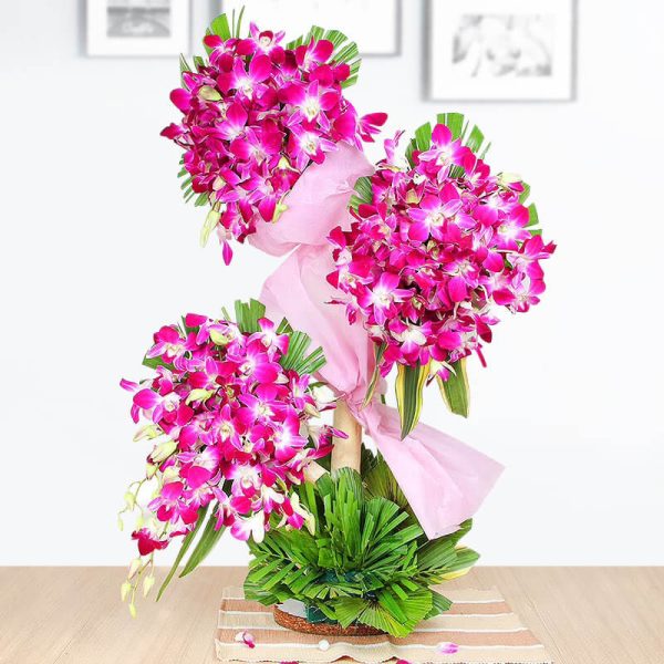 GiftWift Triple Tier Pink Orchid Grand Arrangement