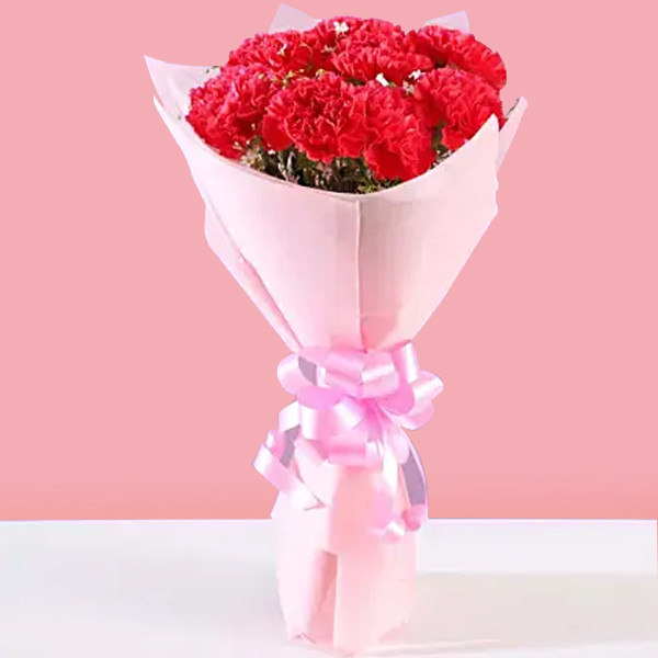 15 Red Carnations Bouquet