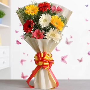 GW-0050 10 Mixed Color Gerbera Flower Bouquet