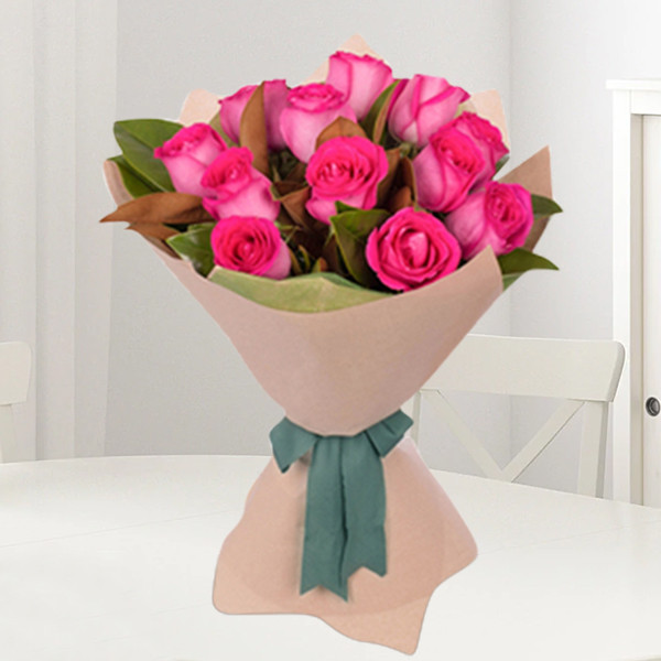 GW-0055 Hot Pink Roses Bouquet