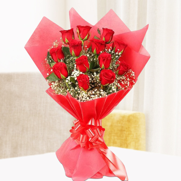 GW-0056 Red Roses Elegant Hand Bouquet