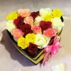 Heart-Shaped Rose Box Mixed Roses Love Arrangement by GiftWift