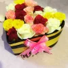 Heart-Shaped Rose Box Mixed Roses Love Arrangement by GiftWift