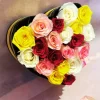 Heart-Shaped Rose Box Mixed Roses Love Arrangement by GiftWift