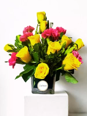 untitled-design-2-69159f77a746f Yellow Roses & Pink Carnations Vase Arrangement