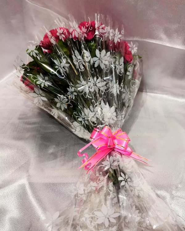 12 Pink Carnations Hand Bouquet