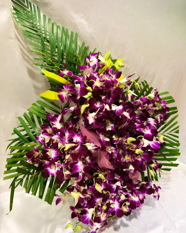 Purple Orchids Floral 3Feet Basket Arrangement
