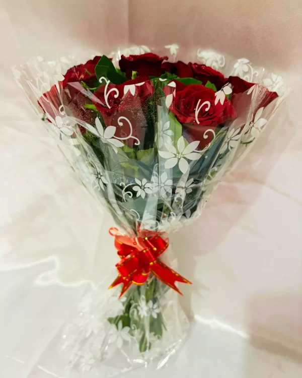 10 Red Roses Hand Tied Bouquet