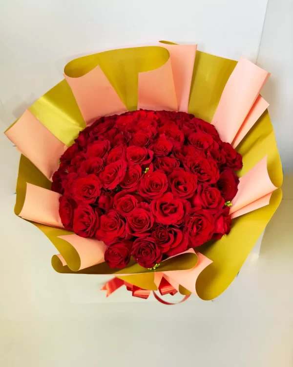 50 Red Roses Luxury Hand-Tied Bouquet