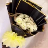 20 White Carnations Luxury Hand Bouquet