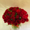 30 Red Roses Glass Vase Bouquet