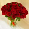 30 Red Roses Glass Vase Bouquet