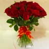 30 Red Roses Glass Vase Bouquet