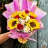 5 Yellow Sunflower Mixed Hand Bouquet