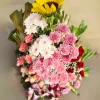 Mixed Pink Chrysanthemum Sunflower Standing Bouquet