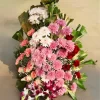 Mixed Pink Chrysanthemum Sunflower Standing Bouquet