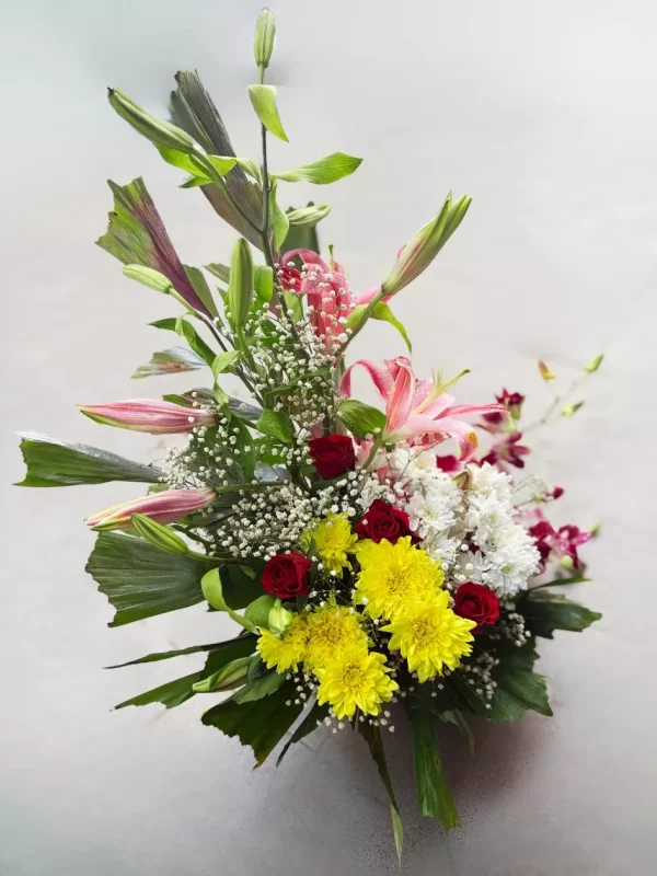 Mixed Lily Chrysanthemum Basket Flower Arrangement