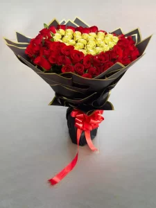 70 Red Roses, 32 Chocolate Heart Bouquet