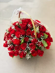 100 Red Roses Basket Arrangement