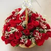 100 Red Roses Basket Arrangement