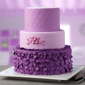 Elegant Purple Two-Tier Designer Fondant Cake